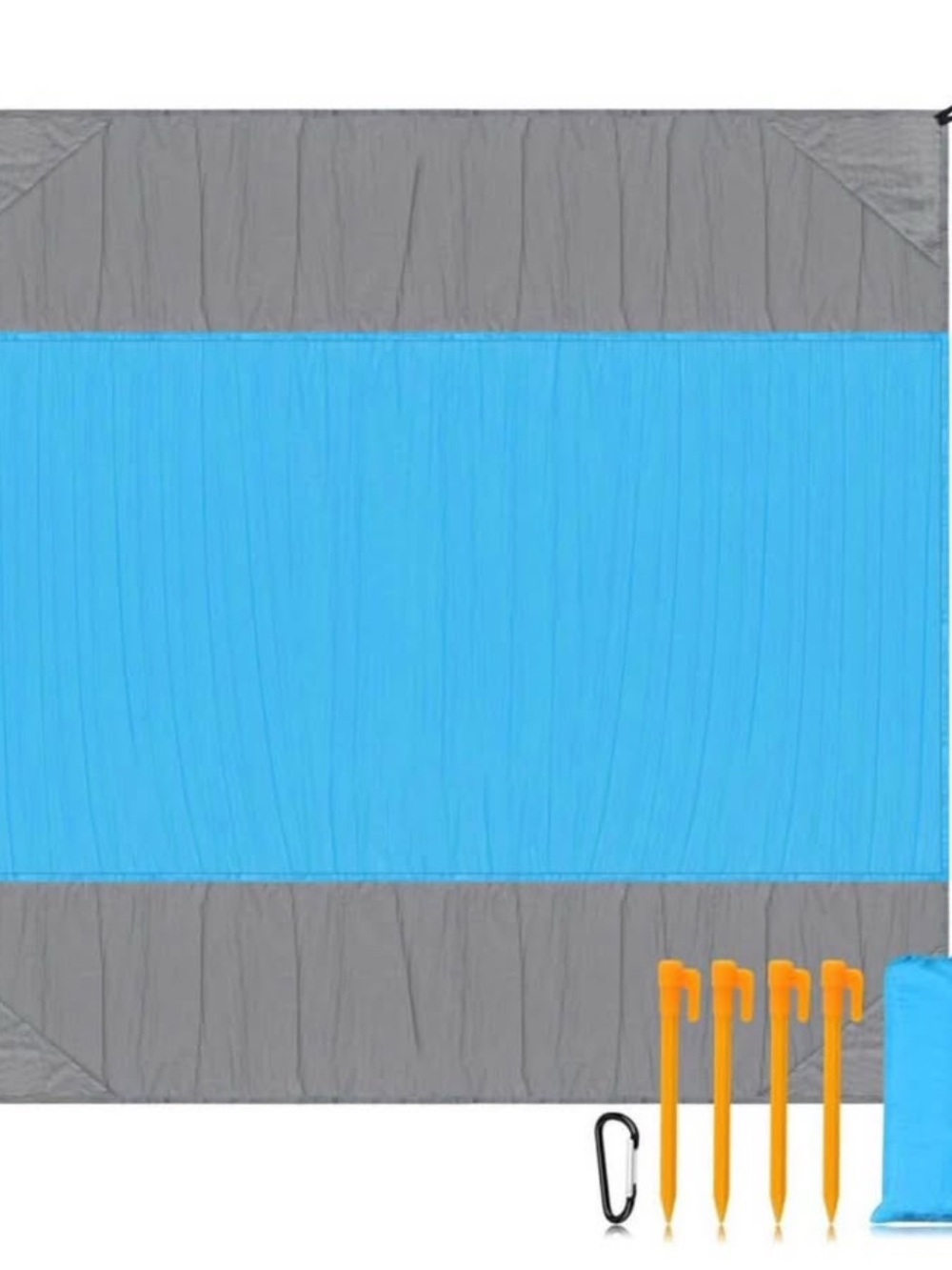 Gray and Light Blue Reversible Throw Blanket - Unbranded